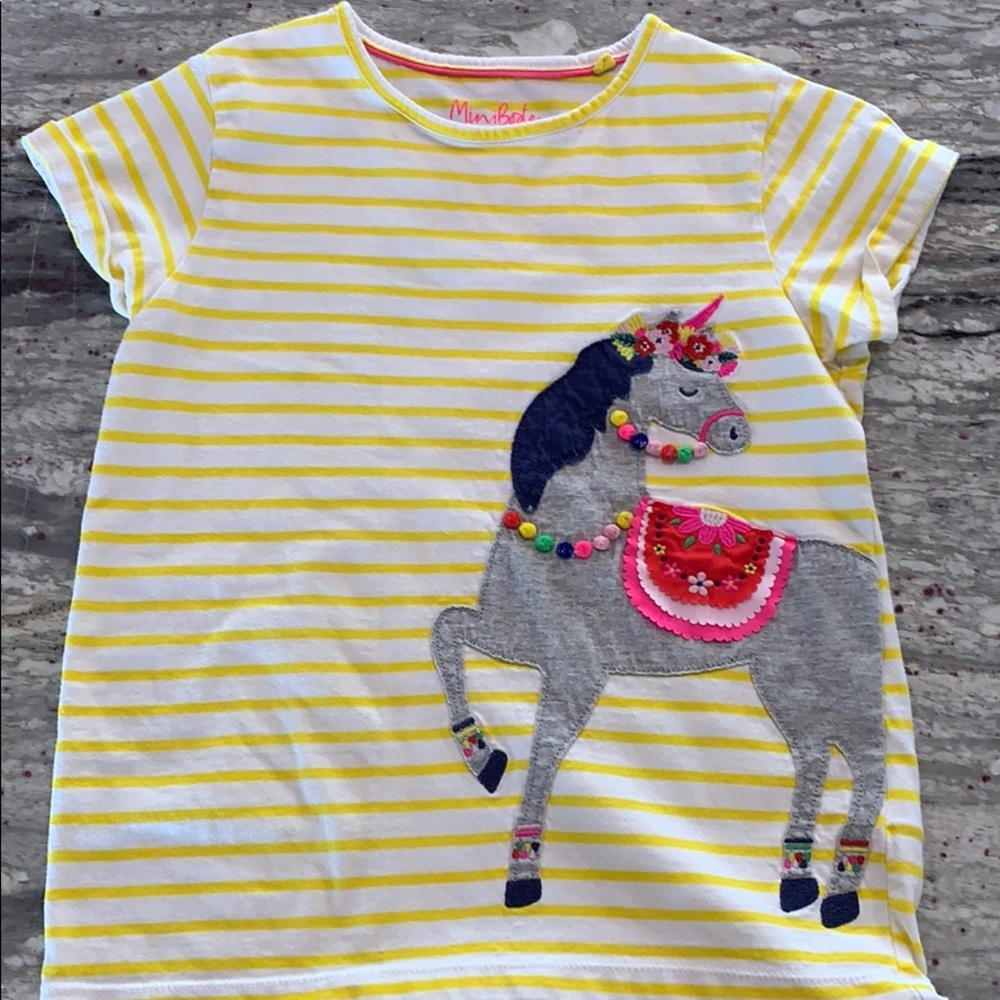 Mini Boden Unicorn Appliqué T-shirt
